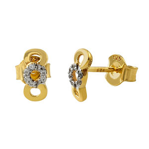 Pendientes Infinity de lujo chapado en oro rosa 925 plata esterlina Topacio blanco piedra preciosa pendiente regalo de boda joyería - Product Image 6