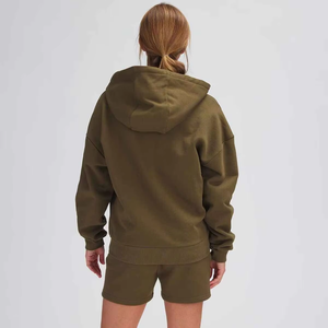 Conjunto de Sudadera con Capucha Extra Grande y Pantalones Cortos para Mujer, Conjunto de Una Pieza, Color Sólido, Mezcla de Algodón Suave, Ecológico, Transpirable, de Secado Rápido, para Verano - Product Image 3