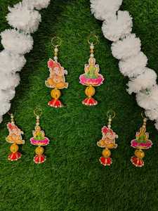 Lakshmi Ganesha paire Tentures pour mur, Mandir Décor pour Temple Diwali Décor Suspendu Diwali Cadeau Décor Mariage retour cadeau - Product Image 5