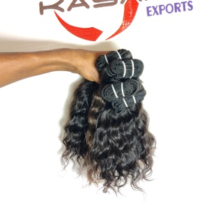 Premium 100% couleur naturelle brute femmes noires machine double trame vague profonde cuticule aligné tissage pas cher Extensions de cheveux humains - Product Image 2