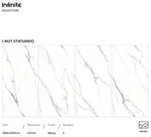 Nouvelles carreaux de porcelaine polis de luxe, grand format, brillants, pour murs et sols, 600*1200 mm, carreaux de céramique pour maisons, hôtels, salons - Product Image 2