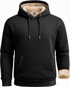 Conjunto de sudadera y pantalones de chándal para hombre de talla grande, traje de invierno de gran tamaño de lana cálida de algodón grueso, suéter personalizado, traje de sudadera - Product Image 1