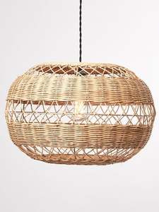 Lámpara Colgante LED de Mimbre Vintage con Marco de Hierro, Color y Tamaño Personalizables, Decoración de Iluminación Hecha a Mano - Product Image 3