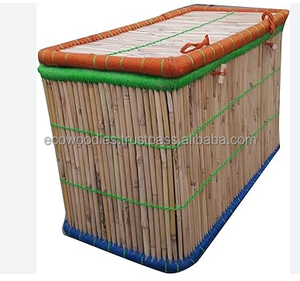 Wholesale Hand Woven Cane + Jute Rope Multifunction Storage Box <b>Basket</b> <b>Lid</b> Trunk Clothes Organizer Traditional Design 60x40x30cm - Product Image 6
