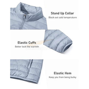 Chaqueta acolchada de invierno duradera para hombre, carcasa de nailon transpirable ligera con puños aislantes repelentes al agua a prueba de viento - Product Image 6