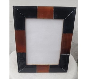 Cadre photo en corne naturelle tendance avec motif de rayures en corne, décoration pour la maison, l'hôtel et le bureau, cadre photo au meilleur prix - Product Image 3