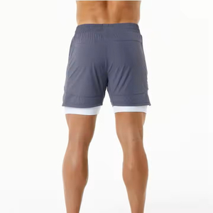 Top Design haute qualité Polyester/Nylon couleur unie hommes Cargo Shorts taille élastique séchage rapide respirant Fitness Jogging Shorts - Product Image 4