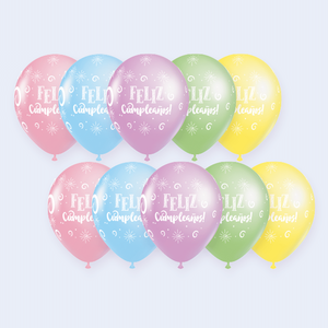 Palloncini Rotondi Metallizzati Oro 'Party Love' per Decorazioni di Compleanno, Confezione da 12 Pezzi - Product Image 6