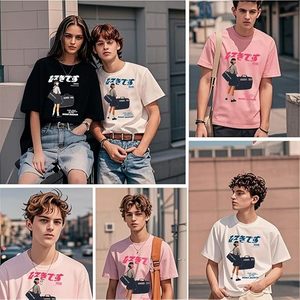 Camisetas Gráficas Estampadas al por Mayor con Logo Personalizado, de Corte Holgado y Tejido Pesado, Estilo Urbano, 250 GSM, 100% Algodón, Camisetas Cortas para Hombre - Product Image 4