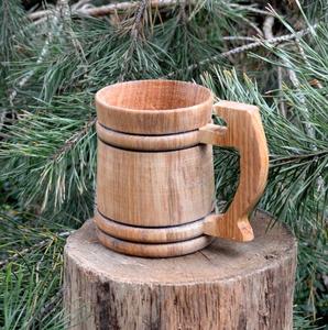 Mug en bois avec poignée, fait à la main, bois naturel, tasse à boire rustique - Product Image 2