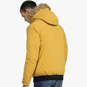 Veste parka en nylon de qualité supérieure pour homme, logo personnalisé imprimé, couleur unie, longue tenue de rue pour l'hiver avec col montant - Product Image 3