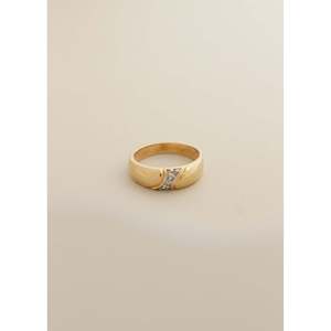 Bague vintage en or blanc 14 carats avec diamants ronds, style cigare, pour homme, plaquée rhodium, style hip-hop, certifiée IGI - Product Image 1