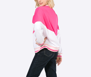 เสื้อสเวตเตอร์แขนยาวแบบสวมหัวแขนยาวสำหรับผู้หญิงเสื้อฮิปฮอปผ้าฝ้าย100% สีชมพูแบบกำหนดเองได้สำหรับฤดูใบไม้ร่วง - Product Image 2