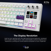 MiraBox K1Pro Gasket Mechanical Keyboard with LCD Display Keys and Premium PBT Keycaps