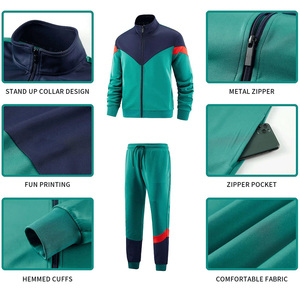 Chándal de hombre con capucha de algodón con logotipo personalizado hecho en fábrica, chándal de hombre transpirable con parte inferior ajustada - Product Image 4