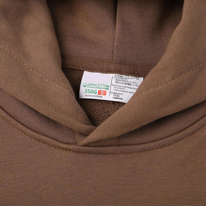 Venta al por mayor Streetwear 350gsm French Terry 100% Cotton Hoodie Hombres Custom Oversized Drop Shoulder No Strings Mens Hoodies - Product Image 3