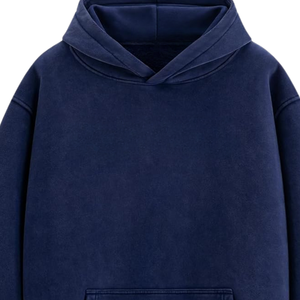 Sudadera con Capucha Azul Marino Premium, Lavada al Ácido, Corte Holgado, Estilo Vintage, Sudadera Suave de Felpa, Ropa Urbana para Hombre y Mujer - Product Image 4