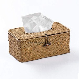 Marvelous Designing Handmade <b>Rattan</b> Table Top Tissue <b>Storage</b> <b>Box</b> Vintage Unique Look Home Decorative Tissue Dispenser Holder - Product Image 1