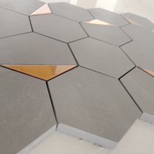 RoseQuartz Hive 73mm Hexa Ceramic Full Body Vitrified Mosaic Wall Tiles <b>Matte</b> for Bathroom walls & <b>shower</b> areas Lobby reception - Product Image 2