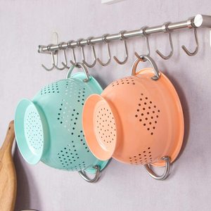 Passoire à légumes en acier coloré imprimé à la main, pas cher, ensemble de 3 pièces, nouveau, moderne avec poignée - Product Image 4