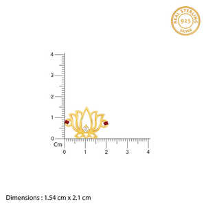 Boucles d'oreilles pour enfants MEHTAB COLLECTION Golden Kamal avec détails artistiques de lotus, design classique pour les célébrations festives - Product Image 6