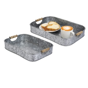 Ensemble de plateaux de service de forme ovale avec poignée facile à saisir ensemble de vaisselle personnalisé pour la maison et la cuisine - Product Image 5