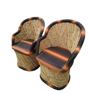 Royal Design Lot de 2 chaises trônes confortables et de haute qualité en bambou pour jardin, restaurant, intérieur et extérieur. - Product Image 1
