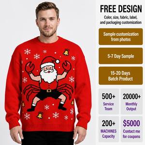 <span class=keywords><strong>Pull</strong></span> tricoté pour <span class=keywords><strong>homme</strong></span> 100% coton, motif Père Noël, <span class=keywords><strong>grande</strong></span> <span class=keywords><strong>taille</strong></span>, <span class=keywords><strong>pull</strong></span> drôle et original pour Noël, haut d'hiver pour <span class=keywords><strong>homme</strong></span> - Product Image 1