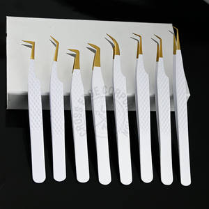 Pinzas para Extensiones de Pestañas al por Mayor, de Fibra Fina, para Volumen X Boot, Ligeras, de Aislamiento, de Acero Inoxidable con Punta de Agarre de Diamante - Product Image 1
