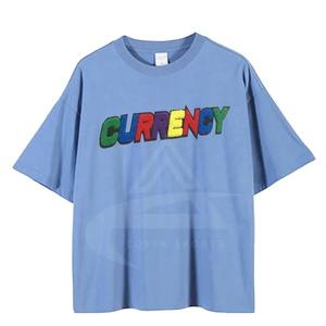 Haut été décontracté Smart Chenile broderie T-Shirt 170-180 GSM col rond personnalisable toutes les couleurs imprimer Anti-rides tricoté - Product Image 4