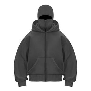 Sudadera con capucha cálida de invierno de ajuste suelto con máscara facial Cremallera Chaqueta informal para deportes al aire libre - Product Image 4