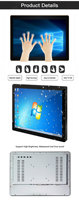 Cadre ouvert 10.1 13.3 15 17 19 21.5 24 27 pouces industrie métal IP65 intégré VESA étanche capacitif écran tactile moniteur