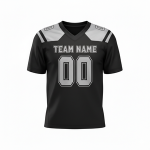 Maillots de football américain personnalisés pour adultes, manches courtes, respirants, option grande taille, 100 % polyester, col en V - Product Image 5