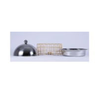 Ensemble de trois casseroles Ramadan vaisselle décorative Hotpot couleur argent et or pour ustensiles de cuisine en vrac