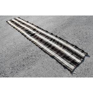 Tapis turc vintage 24 'x 12' grande surface en laine traditionnelle noir blanc Patchwork Design modèle de couloir rectangulaire pour adolescents Latex - Product Image 2