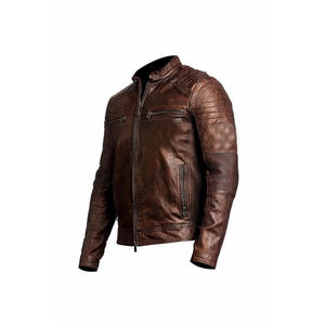 Nouveau design de veste de course de moto personnalisée pour hommes en cuir imperméable avec col à capuche et logo avant Service OEM - Product Image 2