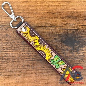 Clip de cuero para llave, llavero de cuero occidental, muñequera personalizada, llavero de vaquera, muñequera para llave de coche, correa para llave, correas para muñeca - Product Image 1