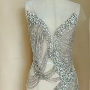 Aplique de corpiño de diamantes de imitación con flecos y cadenas para mono, disfraz, vestido de club de fiesta - Product Image 1