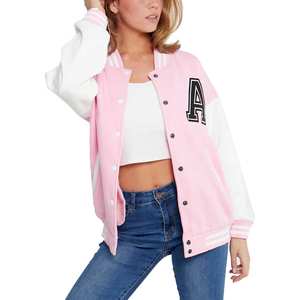 Nueva Colección 2025: Chaquetas Bomber Cortas de Manga Larga para Mujer, Chaquetas de Béisbol Universitarias de PU con Logotipo Personalizado, Chaquetas de Invierno con Técnicas de Impresión para Otoño - Product Image 1
