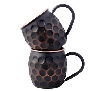 El último diseño de corte de diamante martillado Moscow Mule Mug con asa para café, la mejor taza de cobre para beber vino para restaurante y bar - Product Image 1