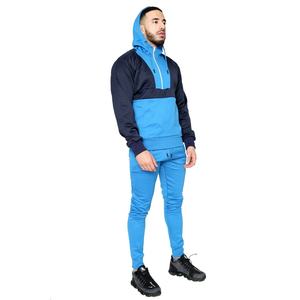 100% poliéster polar hombres Slim Fit Jogger Sweatsuit con cremallera pulóver Sudadera con capucha bordado personalizado gimnasio listo colección de primavera - Product Image 3