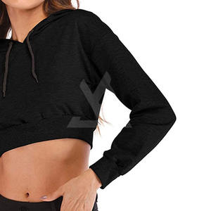 เสื้อฮู้ดผู้หญิงแบบครอป ผ้าฟลีซ กันยับ ระบายอากาศ ซับในอย่างดี เป็นมิตรกับสิ่งแวดล้อม กันน้ำ ลายพิมพ์ ใส่ได้ทุกฤดู ทรงบ็อกซี่ คอตั้ง - Product Image 6