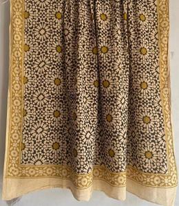 Transpirable bloque de mano impreso 100% bufanda de algodón ligero tradicional hecho a mano Boho Chic hecho a mano suave bufanda de algodón - Product Image 2