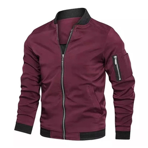 New Arrival <b>Men's</b> Winter <b>Bomber</b> <b>Jacket</b> High Quality Custom Made <b>Varsity</b> <b>Jacket</b> Stand Collar Canvas Coating Process Included - Product Image 2