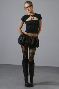 VARLDENS 2025 Mini jupe à bulles Volume ludique audacieux Silhouette taille basse Saison d'automne Respirant naturel 100% Polyester recyclé - Product Image 5