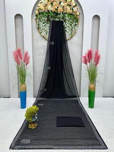 Sari de trabajo de secuencia de Georgette suave Premium de diseñador para mujer, ropa de boda de diseñador, ropa de fiesta de estilista - Product Image 5