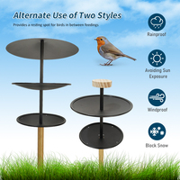 Mangeoire à oiseaux JH-Mech avec caméra et poteau de 75 pouces pour support de jardin Support en hauteur coupe-vent en acier au carbone en métal pour mangeoire à oiseaux