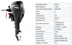 Motores fueraborda <span class=keywords><strong>Hidea</strong></span> originales de 9.9hp y 4 tiempos, refrigerados por agua, con dirección trasera/delantera. Contácteme para más detalles. - Product Image 2