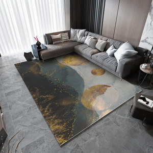 Tapis de sol en polaire cristalline de luxe, extra large, motif abstrait personnalisé, tapis moderne avec support antidérapant pour la maison, pour suite parentale - Product Image 5