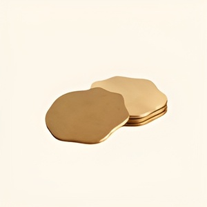 Posavasos de metal de latón redondo personalizado excelente éxito de ventas estilo elegante moderno conjunto para bebidas ecológico - Product Image 2